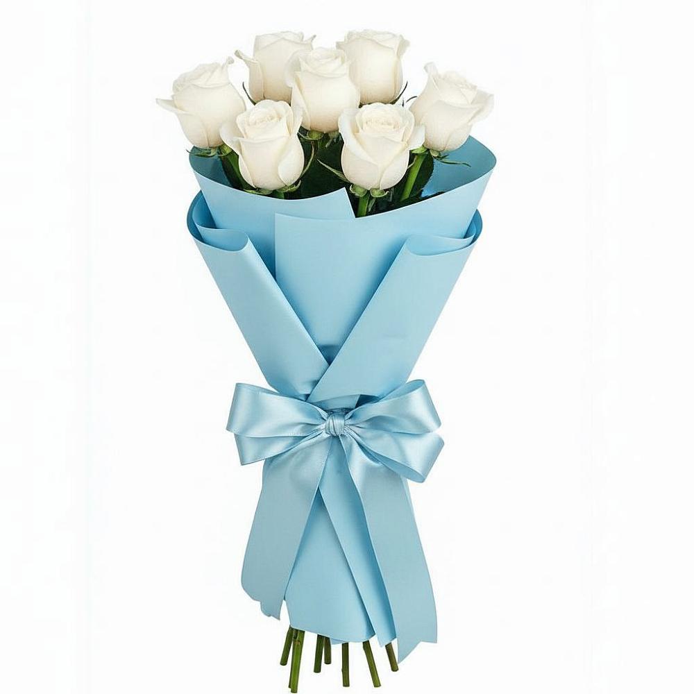 Букет 7 белых роз Проуд в Венгерово