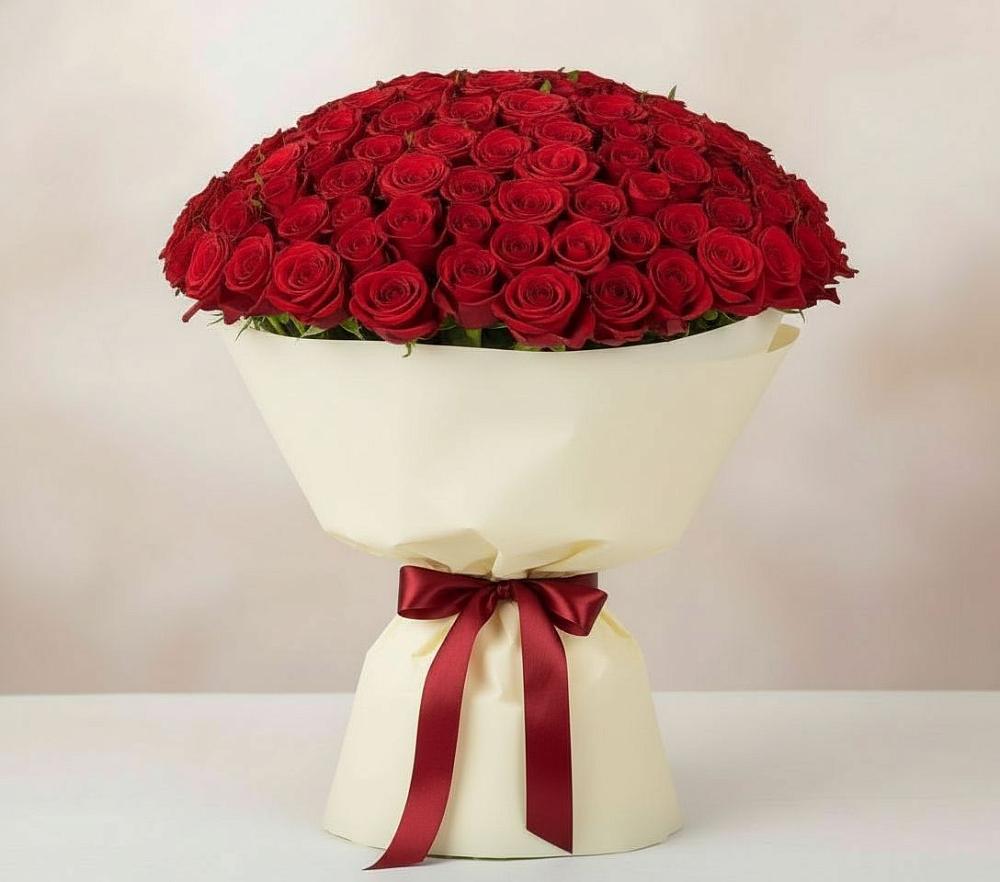 Букет 101 Красная роза Милано в Венгерово