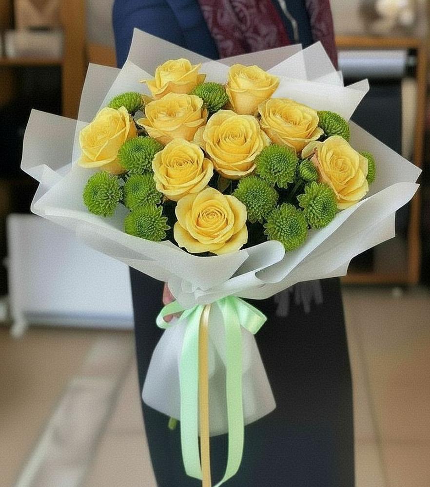 Букет цветов из: Хризантемы и Розы в Венгерово