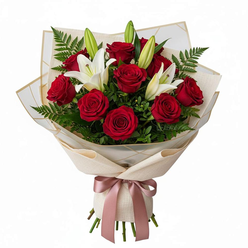 Букет цветов из: Лилии и Розы в Венгерово