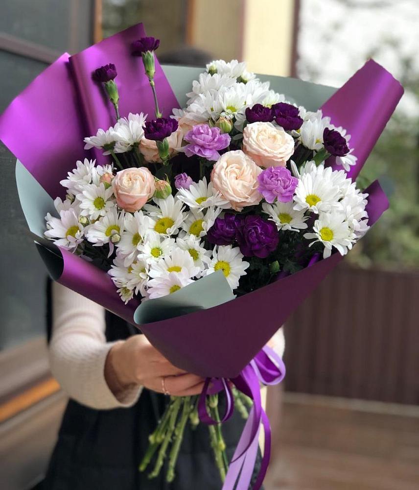 Букет цветов из: Хризантемы, Гвоздики и Розы в Венгерово