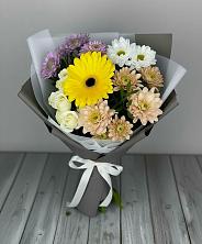 Букет цветов из:  Розы, Герберы и Хризантемы в Венгерово