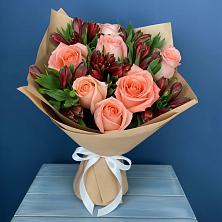 Букет цветов из:  Розы и Альстромерии в Венгерово