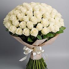 Букет 101 беля роза Белоснежка в Венгерово