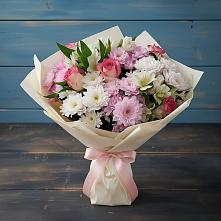 Букет цветов из:  Хризантемы, Альстромерии и Розы в Венгерово