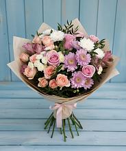 Букет цветов из:  Хризантемы, Розы и Альстромерии в Венгерово