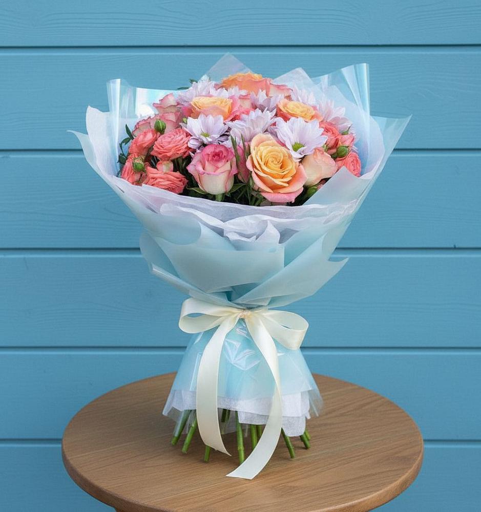 Букет цветов из: Хризантемы и Розы в Венгерово