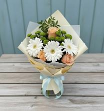 Букет цветов из:  Герберы, Розы и Хризантемы #REPLACE_PRED# Венгерово