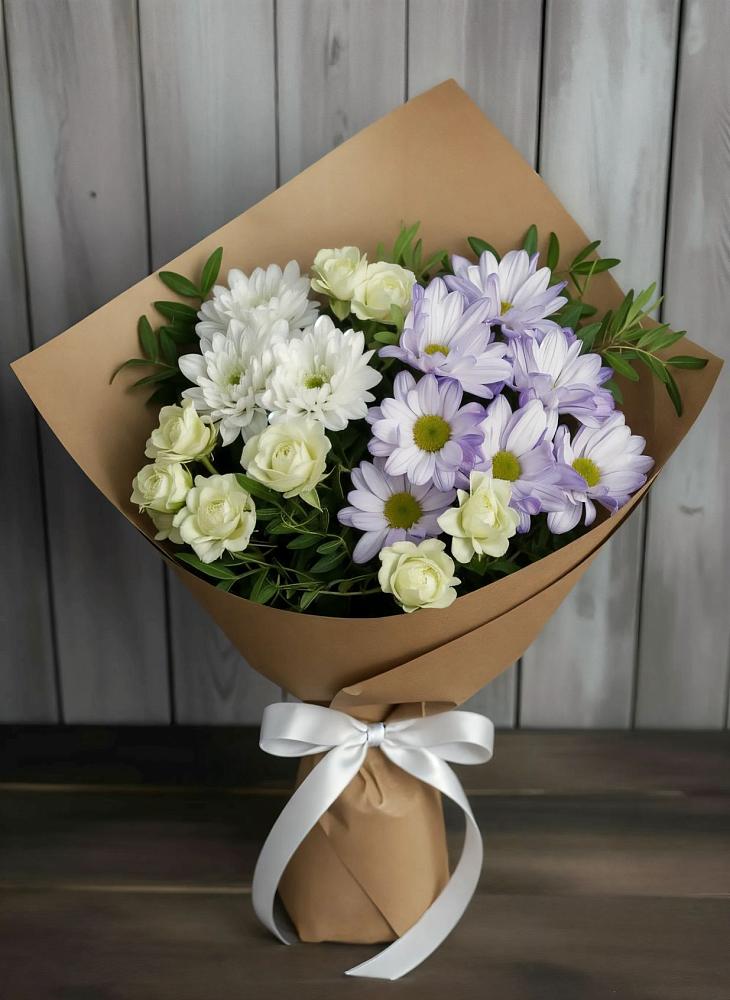Букет цветов из: Хризантемы и Розы в Венгерово